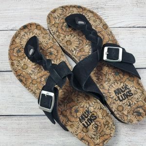 Black Floral Women's Sandals